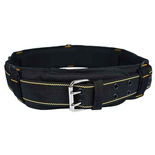 MELOTOUGH Padded Tool Belt with D ring for men Adjustable for 34"-50" Waists Heavy-duty Work Belt Metal Buckle