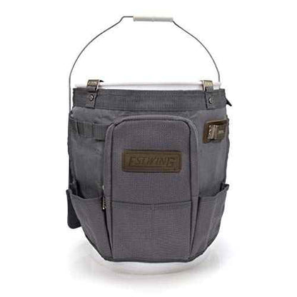 Estwing 28-Compartment 5-gallon Bucket Tool Organizer/Tool Bag, Durable Polyester, Heavy-Duty Steel Hangers, Zippered Pocket, 16 Open-top Pockets, 11 Tool Loops, Buckle Security Strap