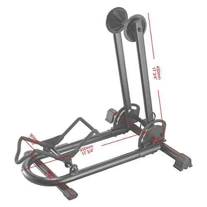 Bike Floor Stand ? Foldable Bicycle Stand with Rubber Feet for Indoor Bike Storage ? Touchless Parking for a Mountain, Road, or BMX Bike