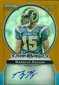 Sports Memorabilia Marques Hagans Autographed Football Card (St. Louis Rams) 2006 Bowman Sterling Refractor No.BS-MHA Rookie