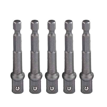 5 Pieces Impact Adapter Square Socket Adapter, 1/4" Hex Shank to 3/8" Square Socket Bit, Extension Socket Driver Bits Impact Socket Adapter for Automotive DIY