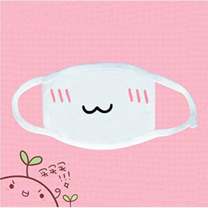 6 Pack Mouth Mask, Unisex Cotton Super Cute Fashion Face Mask Anti-Dust White for Boys and Girls