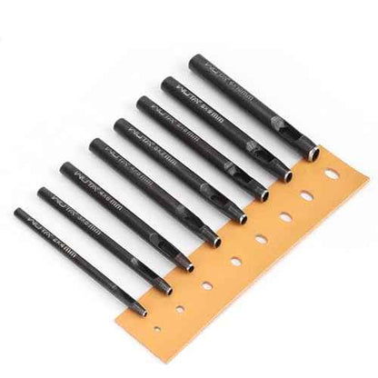 WUTA 8 Size Oval Leather Hole Punch,Carbon Steel Belt Hole Puncher, Leather Hand Punching Tool for Leathercraft Working