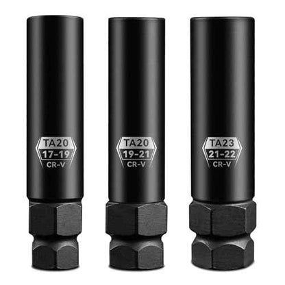 10 Spline Lug Nut Key, Lug Nut Socket Set For 3-Piece Pack Wheel Lock Removal Kit, Lug Nut Removal Tool Of TA20-17/19, TA20-19/21£¬TA23-21/22, Cr-V Steel, Wheel Replacement Key To Double-Hex Heads