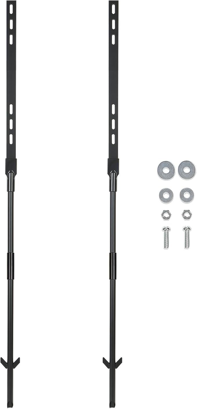 2 Pack 48 inches Metal Yard Sign Stakes, Black Yard Sign Holder, Sturdy Rustproof Traffic Signs Posts, for Outdoor Lawn Garden Parking Garage, Fits 10x14 Inch Signs (not Included)