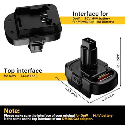 Adapter for Dewalt 20v Convert to for Dewal.t 12V-14.4V Ni-MH Battery, Convert for Dewalt 20v Battery to 12V-14.4 Ni-MH Power Tools(Only Adapter)