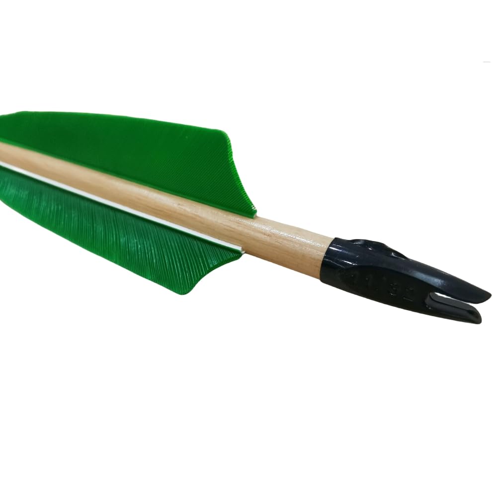 PG1ARCHERY 32INCH Archery Wooden Arrows Practice Target Arrows for Longbow Recurve Bow (Pack of 12)