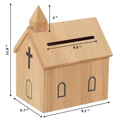 Offering Boxes for Church - Prayer Request Box, Wood Church Offering Collection Tithing Donation Fundraising Box 9.1 x 6.7 x 11.8 in