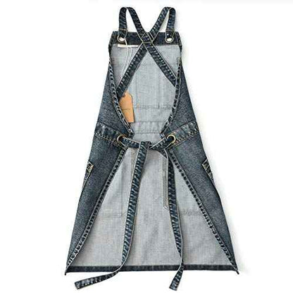 Jeanerlor - Washing Style Work Hairdresser Apron with Pockets for Women and Men