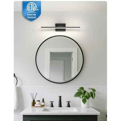 NIORSUN 24 Inch Modern Bathroom Light Fixture, 14W 5CCT Dimmable LED Black Bathroom Vanity Lights Over Mirror, Vanity Lights for Bathrooms Restroom Mirror- ETL Certified