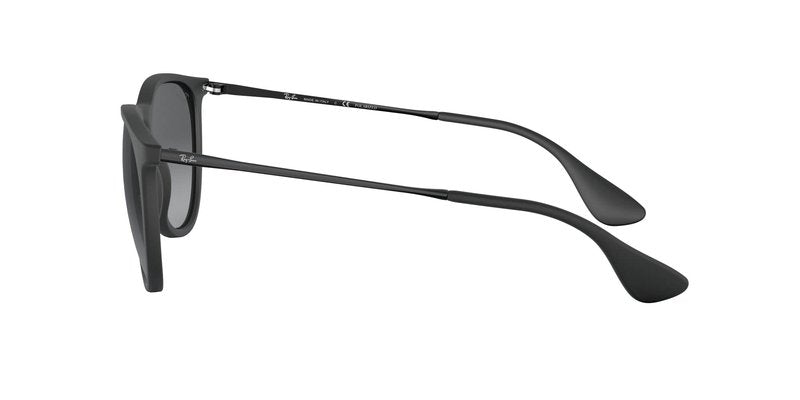 Ray-Ban Unisex RB4171 Erika Round Sunglasses, Rubber Black/Light Grey Gradient Grey Polarized, 54 mm