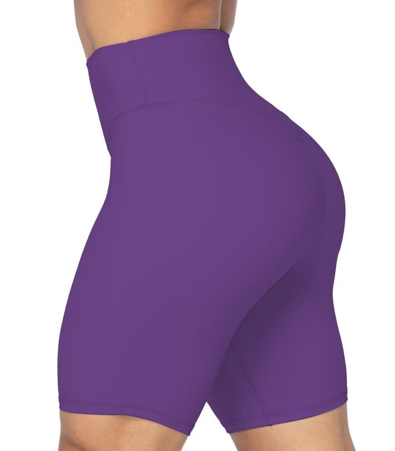 Sunzel No Front Seam High Waist Biker Shorts for Women, Squat Proof Yoga Workout Gym Bike Shorts 8" Inseam Petunia X-Large