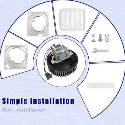 2025 Upgraded BKR60 Bath Fan Replacement Motor and Cover/Grille Compatible with Broan 670 671 688 689 NuTone 693 695 696N 695C 690NT 690NT-A Bathroom Exhaust Fan 3.0 Sones 60 CFM 2-Year Qa