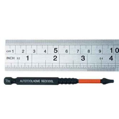 AUTOTOOLHOME 10 Pack #2 Square Driver Bit 4 inch Long Square Impact Drill Bit for Pocket Hole Jig System SQ2 Bits
