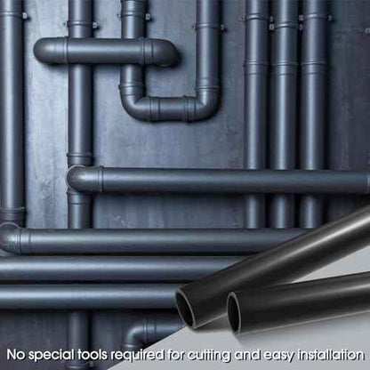 Landical 2 Pcs 1.5 Inch x 2 ft Black ABS Pipe DWV Drain Pipe Plastic Fittings for Drain Waste and Vent