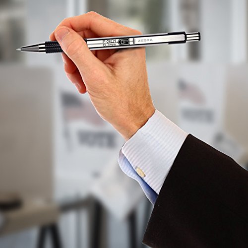 Zebra Pen F-301 Ballpoint Black Ink Fine Point 0.7mm Pen, Easy-Glide Ink, Stainless Steel Retractable, Non-Slip Grip, Professional Design, Ideal for Office, Journal and Planner Use, 12-Pack (27110)