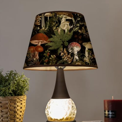 Jeweluck Floral Peel and Stick Wallpaper Mushroom Contact Paper 17.7 in x 24.2 ft Flower Removable Wallpaper Forest Peel and Stick Black Decorative Vinyl