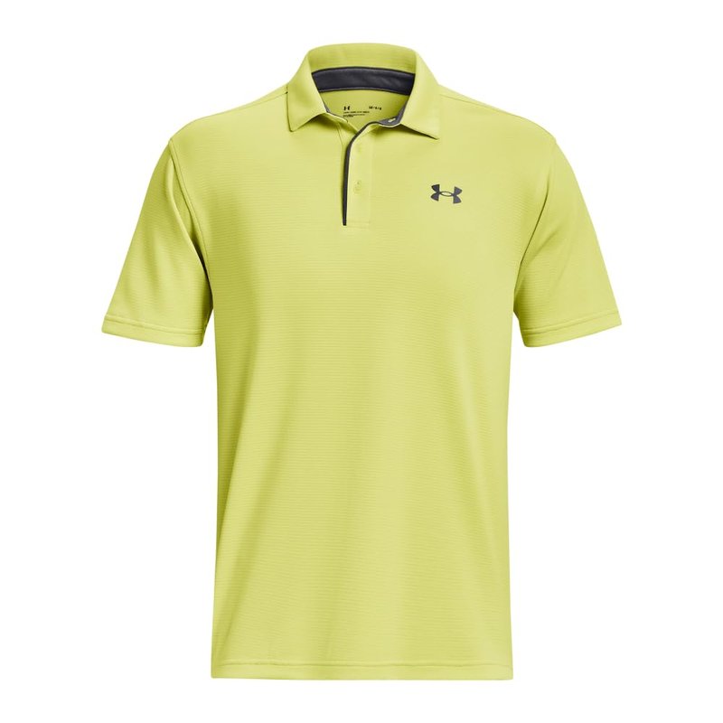 Under Armour Men's Standard Tech Golf Polo, (743) Lime Yellow / / Pitch Gray, Small