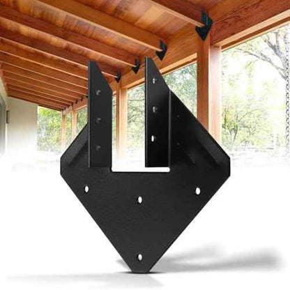 14-Gauge(2MM) Hurricane Ties for Rafters, 40 Pack Strong Hurricane Straps Brackets, Hot Dip Galvanized Powder Coating Hurricane Clips Joist Hangers for 2X Deck Joists, Roof Trusses, Black