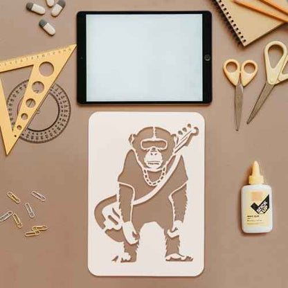 FINGERINSPIRE 9 pcs Banksy Painting Stencil 8.3x11.7inch Reusable Banksy Girl Boy Chimpanzee Pattern Drawing Template Life is Beautiful Decoration Stencil for Painting on Wood Wall Fabric Furniture