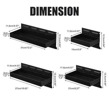 Mayouko 4PCS Magnetic Tool Parts Tray Shelf Set, Magnetic Storage for Toolbox, Tool Box Accessories for Van Workshop, Garage,Toolbox, Tool Chest, 6",8",10",12" Magnetic Tray