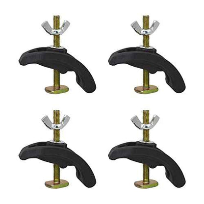 4-Piece Arcuate Press Plate Clamps, T-Track Hold-Down Fixtures, Universal CNC Router & Drill Press Accessories, Heavy Duty Workpiece Holding for Woodworking, Metalworking, and Engraving Machines