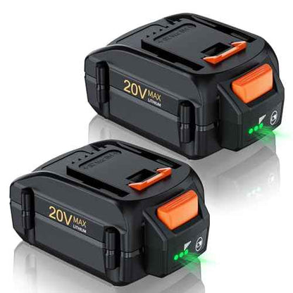 Upgraded 6.5Ah for Worx Battery 20V WA3525 for Worx 20V Max Power Share Battery WA3575 WA3520 WA3578 WA3674 WA3669 WG323 WG261 Lawn Mower Weed Eater Trimmer Blower Fan Lithium-ion