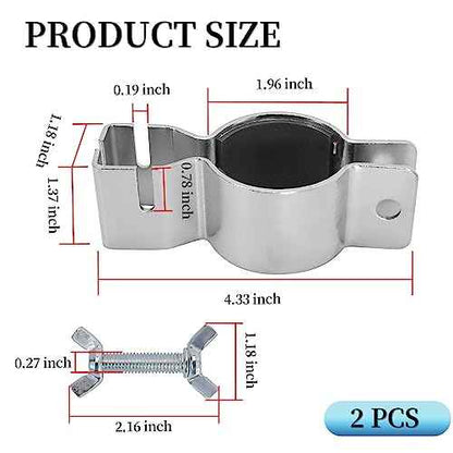 UOIENRT 2 Pack Pipe and Drape Clamps, 3 Way Extra Double Crossbar, Drape Support Clamp for Wedding Decoration, Party
