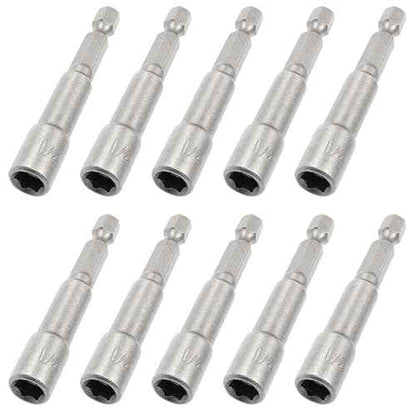 10 Pcs Hex Magnetic Power Hex 1/4 Inch, Drill Bit Nut Driver Magnetic Extension Socket, Quick Change Socket Nut Impact Driver for Electric Drill Power Tools