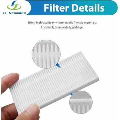 Replacement Parts Compatible with eufy Robot Vacuum C10, 8 Filter Sets + 8 Side Bruhses + 2 Rolling Brushes + 8 Dust Bags accessories for C10 with Self Emptying