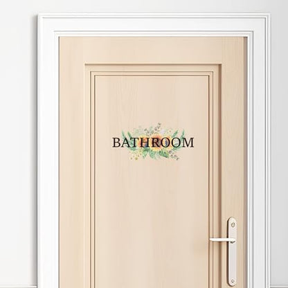 Laundry Room Stickers Bathroom Pantry Signs Vinyl Green Flowers Wall Decal Wall Quote Sticker for Laundry Room Decor(Laundry+Panty+Bathroom)