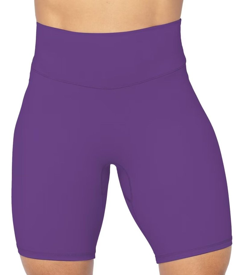 Sunzel No Front Seam High Waist Biker Shorts for Women, Squat Proof Yoga Workout Gym Bike Shorts 8" Inseam Petunia X-Small