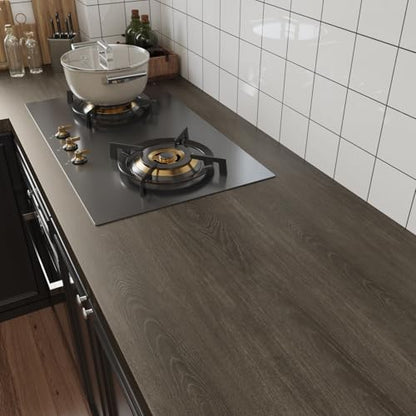 VaryPaper Cedar Brown Wood Contact Paper Peel and Stick Countertops Waterproof Wood Grain Vinyl Wrap for Cabinets Self Adhesive Wooden Wallpaper Wooden Look Contact Paper for Desk Table 15.7''x78.7''