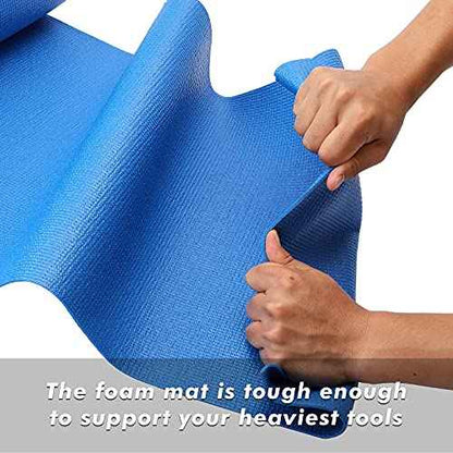 CASOMAN Professional Grade High Grip Tool Box Liner, Drawer Liner, and Shelf Liner, Blue, 16 inch (Wide) x 16 feet (Long), Adjustable Thick Cabinet Liners
