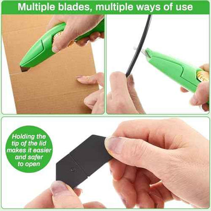 WILLBOND 2 Pcs Navajas Para Roofing Fixed Blade Roofing Knife, Heavy Duty Utility Knife for Drywall, Vinyl, Carpet Cutting, Metal Roofings Tools with Replacement Hook Blades (Green)