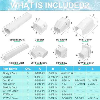 Cenipar 3" W 18.5Ft Mini Split Line Set Cover Line Set Cover Kit for Air Conditioner Mini Split Air Conditioner Heat Pump Durable Protection for Mini Split AC and Systems, Easy Installation