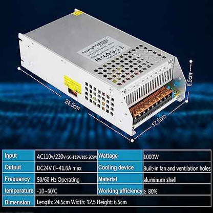 DC 24V 41.6A 1000W Switching Power Supply SMPS AC 110V / 220V-DC 24V Transformer Adapter, for Medical Equipment,CNC,Computer Project of Industrial Power Supplies