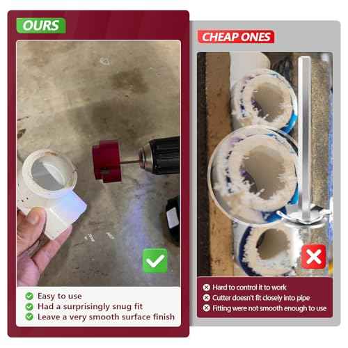 5 Piece PVC Pipe Reamer Kit With A Socket Wrench,MEIFRENSHIP 1" 1.5" 2" 3" 4 Inch Plastic Pipe Fitting Reamer Tools Contain PPR100, PPR150, PPR200, PPR300, PPR400, Fit Into Standard 3/8" & 1/4" Drills