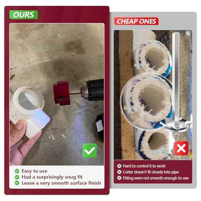 5 Piece PVC Pipe Reamer Kit With A Socket Wrench,MEIFRENSHIP 1" 1.5" 2" 3" 4 Inch Plastic Pipe Fitting Reamer Tools Contain PPR100, PPR150, PPR200, PPR300, PPR400, Fit Into Standard 3/8" & 1/4" Drills
