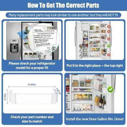 WR71X10427 Door Gallon Bin Compatible With GE Refrigerator Door Shelf Bin Rack ZISS420DRISS ZISS420NM ZISB420DRH ZIS420NRJ ZISW420DRG, Door Shelf Bin Replace 945734 AP3190209 AH698135 EA698135