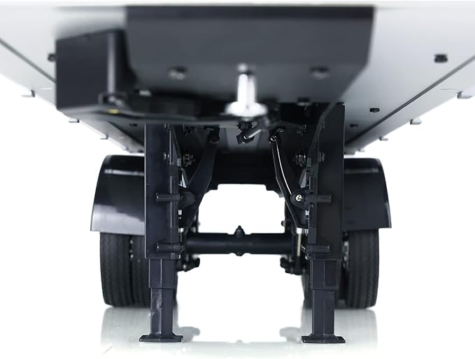 US in Stock RC Tractor Flatbed Semi Trailer Truck 1/14 2Axle Compatible with DIY Tamiya Construction Vehicle Model