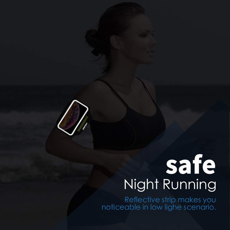 Running Armband with Earphone Bag Cell Phone Armband for iPhone 17 16 15 Pro 14 Plus 13 11 XR, Galaxy S24/S10 Water Resistant Sports Phone Holder Case & Zipper Slot Car Key Holder for 6.7 inch Phone