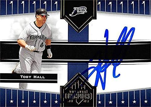 Sports Memorabilia Autograph Warehouse 247611 Toby Hall Autographed Baseball Card - Tampa Rays 2005 Donruss Champions - No. 110