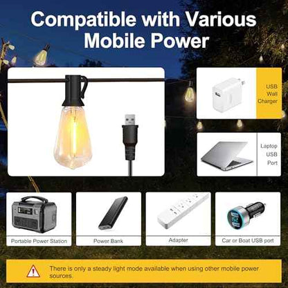 Stright Solar Powered String Light 240FT with Remote Control 8 Light Modes, Weatherproof Shatterproof ST38 LED Bulb, Total 60 Sockets, 1 to 4 Splitter cord String Lights (End to End 60FT, Total 240FT)
