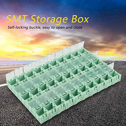 50 Pcs/Set Green IC Component,Tool Boxes Tool Organizers Box SMD Electronic Component Container Mini Storage Boxes kit
