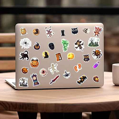 108 PCS Halloween Vinyl Stickers, Spooky Waterproof Decals for Laptops, Water Bottles, Skateboards, Phones, Halloween Party Favors and Decorations for Kids Teens Adults