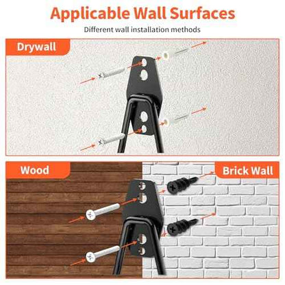 4PCS Door Storage Hanger Bracket with PVC Protective Sleeve, Jeep Door Hangers Compatible for 1956-2024 Jeep Wrangler CJ YJ TJ LJ JK JKU JL JLU JT, Removable Door Storage Holder with Screw