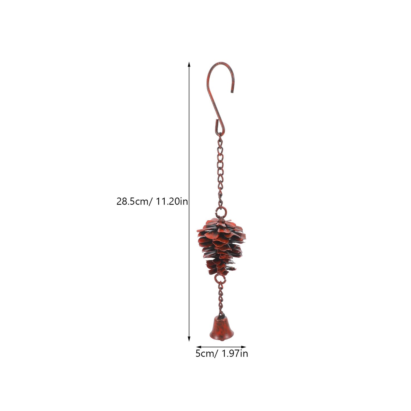 ZUNOXAZ Pine Cone Bells Wind Chimes Metal Door Knob Hanger Soothing Chimes for Garden Porch Home Elegant Pinecone Outdoor Decorations Holiday Wall Ornament