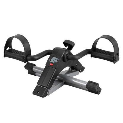 Uten Folding Pedal Exerciser, Mini Exercise Bike, Portable Foot Peddler Desk Bike for Leg and Arm Exercisers, Adjustable Sitting Workout with Electronic Display(Silver)