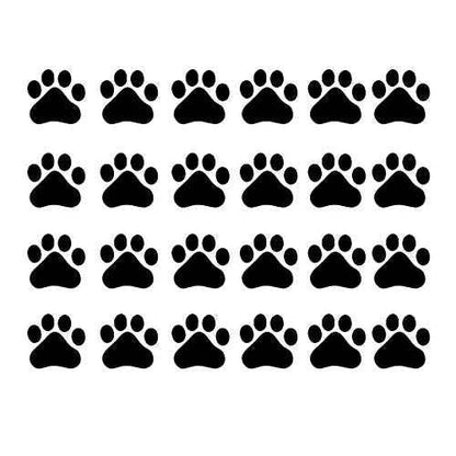 CHULAI 24 Pcs Large Dog Footprints Wall Decal Vinyl Stickers, Removable Lovely Animal Paw Print Art DIY Sticker Mural for Bedroom Playroom Living Room Office Home Window Door Decoration